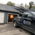 Muskoka River Fine Homes Truck at Job Site
